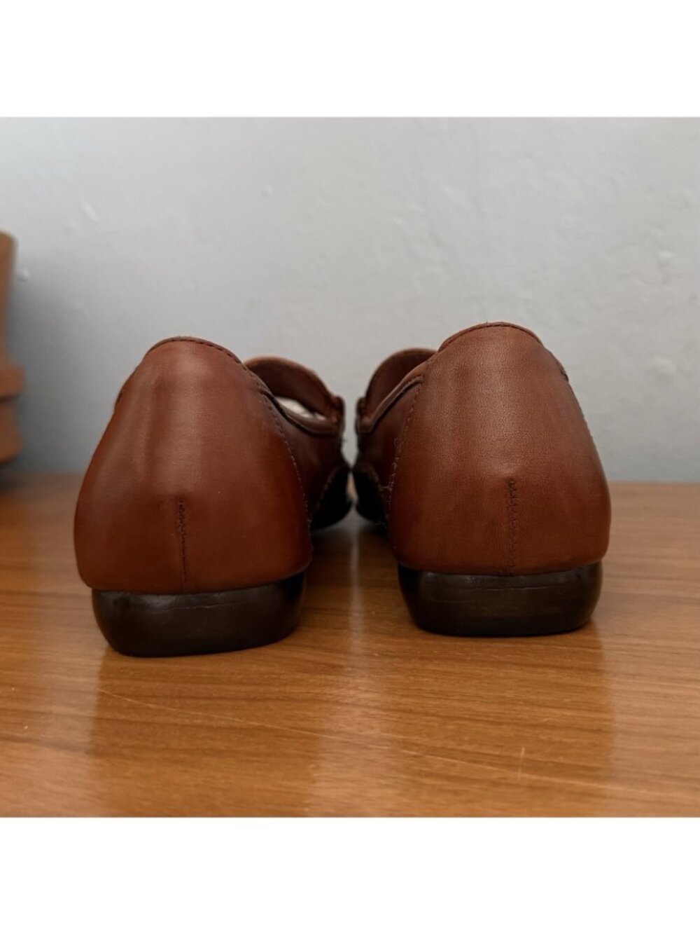 Vintage 90s Cole Haan Country Woven Leather Tassel Loafers Mahogany Brown 8C - Picture 6 of 9